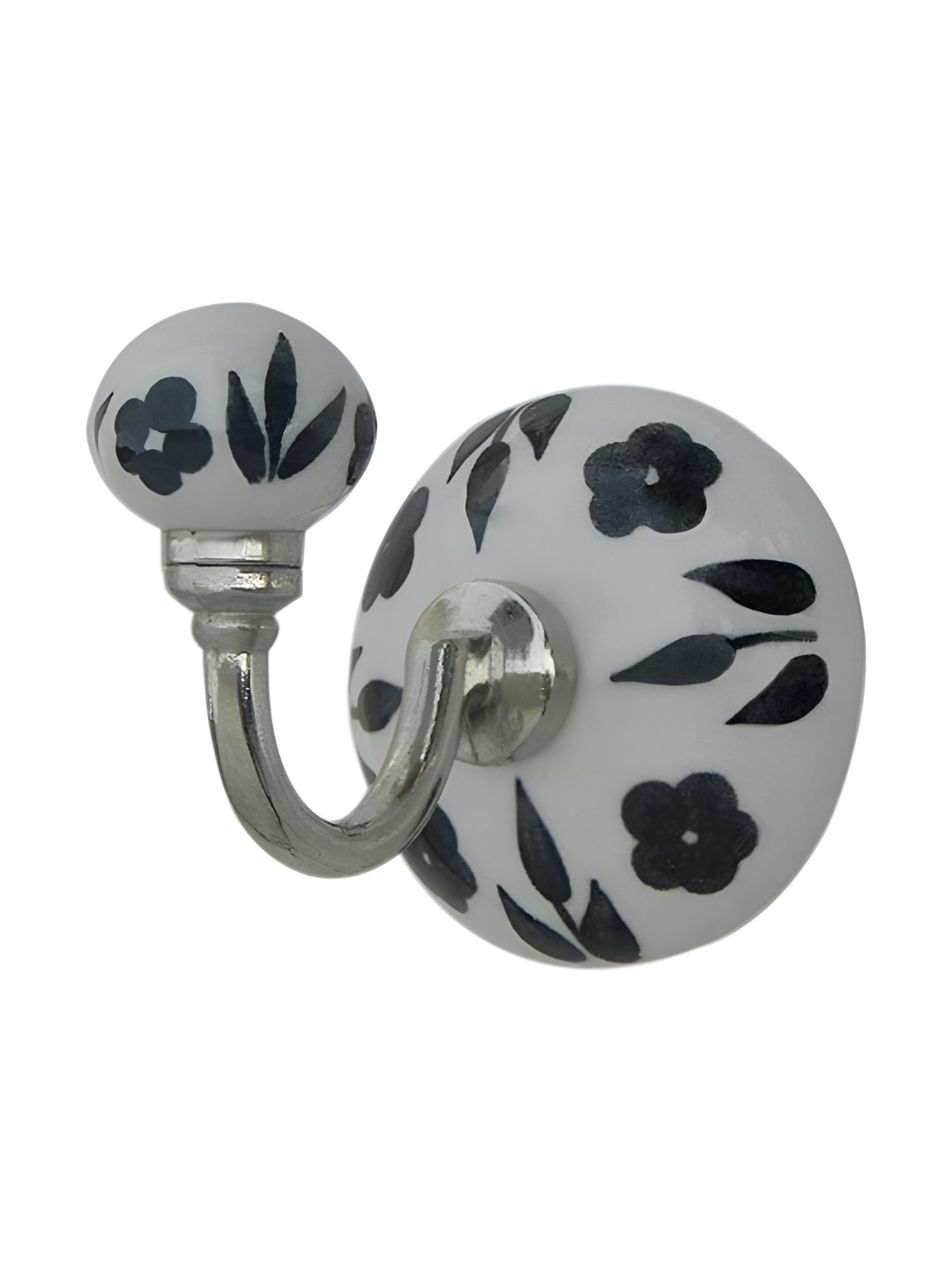 

Indianshelf Black & White 4 Pieces Printed Metal Hooks