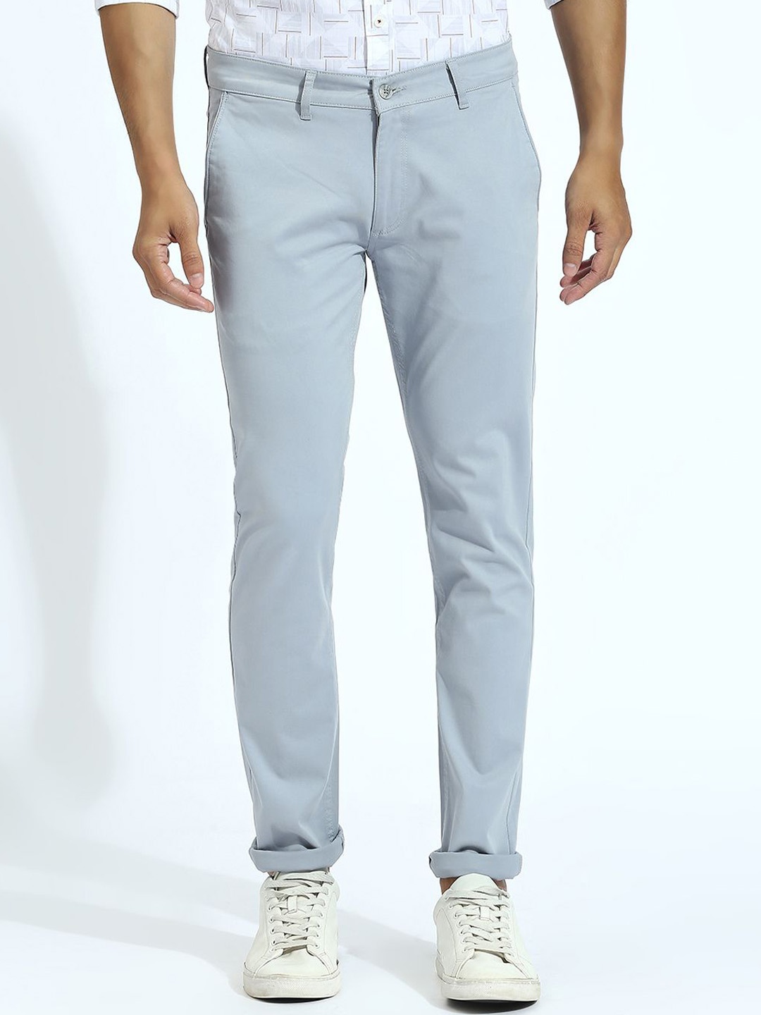 

Klub Fox Men Slim Fit Chinos Trousers, Blue