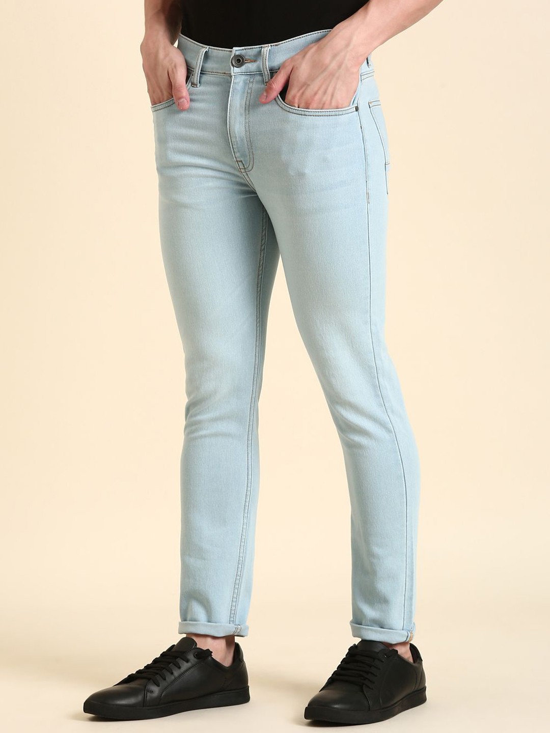 

Harvard Men Mid-Rise Skinny Fit Low Distress Light Fade Stretchable Jeans, Blue