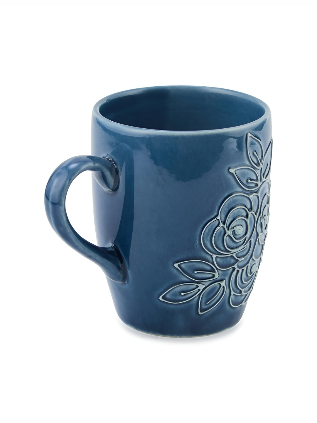 

Fabindia Blue Textured Ceramic Glossy Mug 400 ml