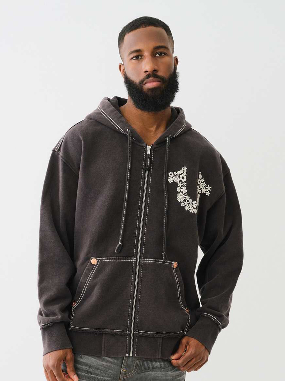 

True Religion Men Hooded Sweatshirt, Black