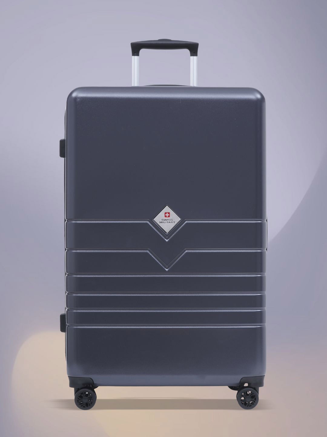 

SWISS MILITARY Textured Hard-Sided Large Trolley Suitcase, Grey