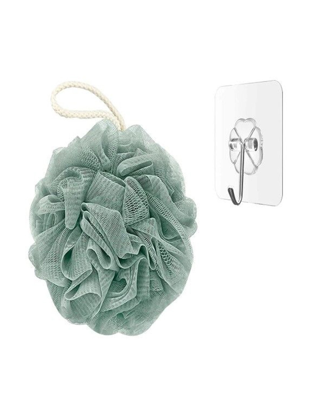 

DALUCI Bathing Loofah With Adhesive Hook, Green