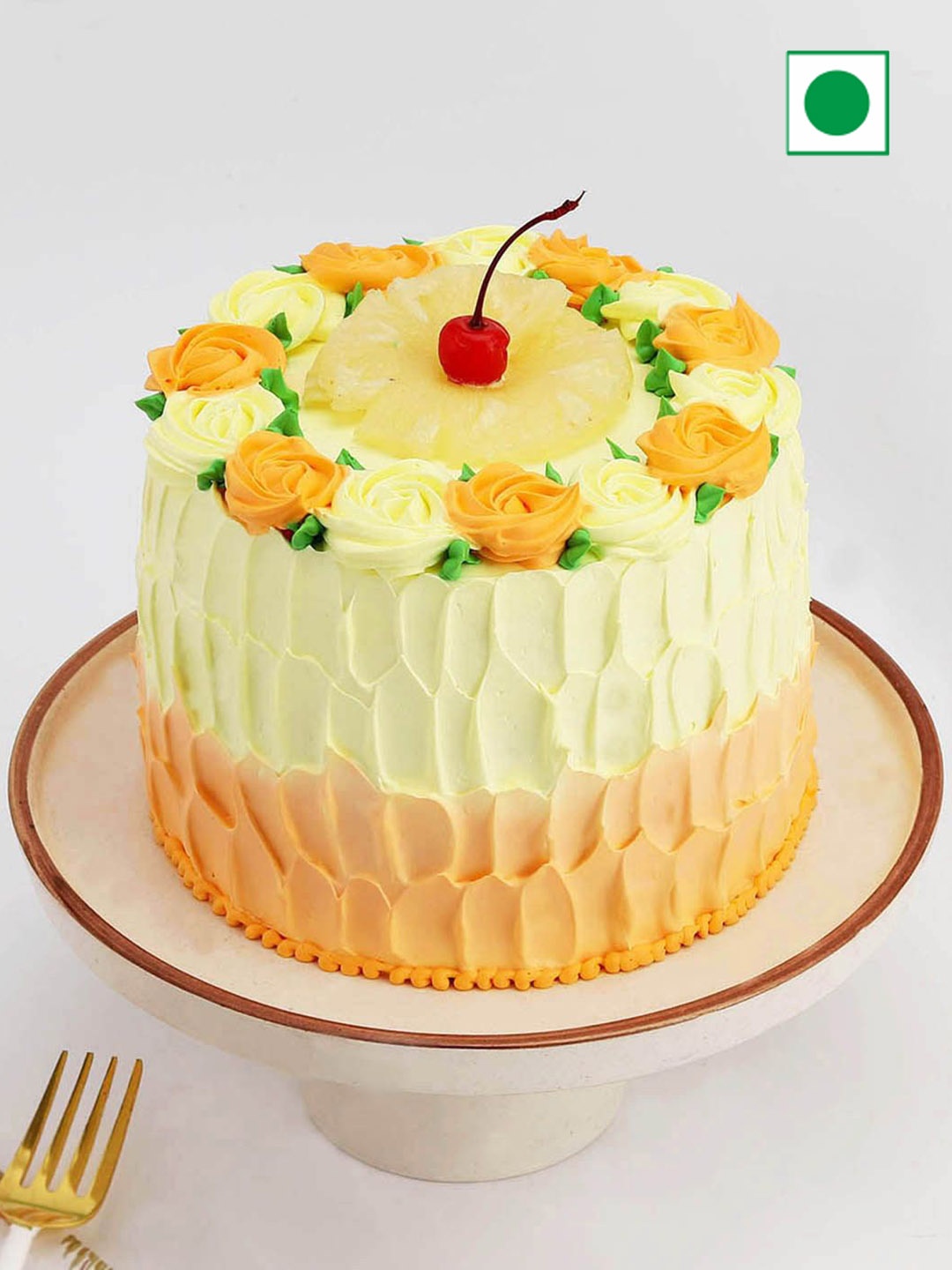 

IGP Pineapple Flavour Eggless Round Cake - 600 Gm, Yellow