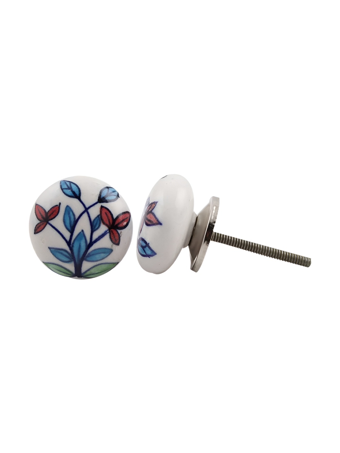 

Indianshelf White & Blue 4 Pieces Printed Ceramic Hook
