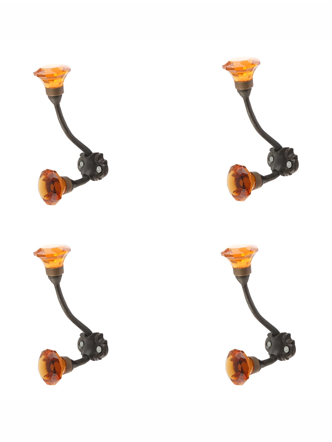 

Indianshelf Brown & Orange 4 Pieces Textured Metal Wall Hooks