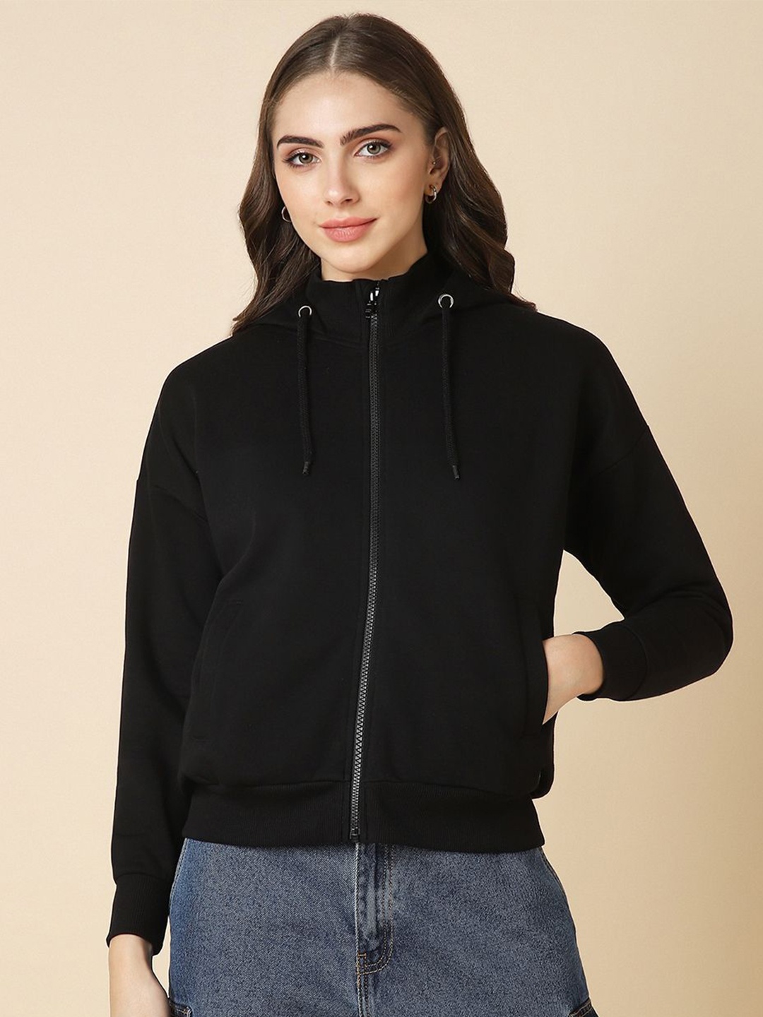 

Allen Solly Woman Women Hooded Sweatshirt, Black
