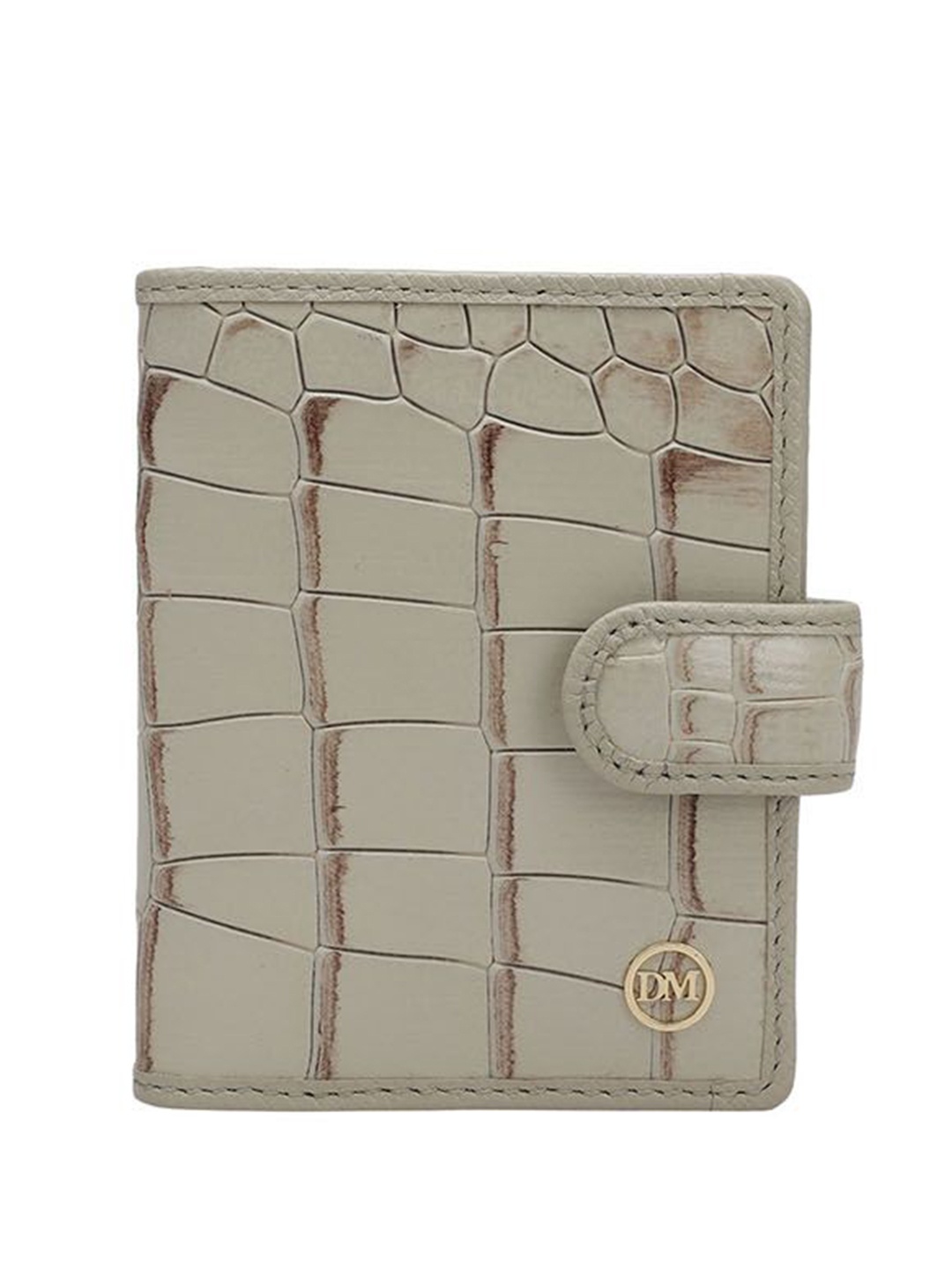 

Da Milano Unisex Abstract Textured Leather Card Holder, White
