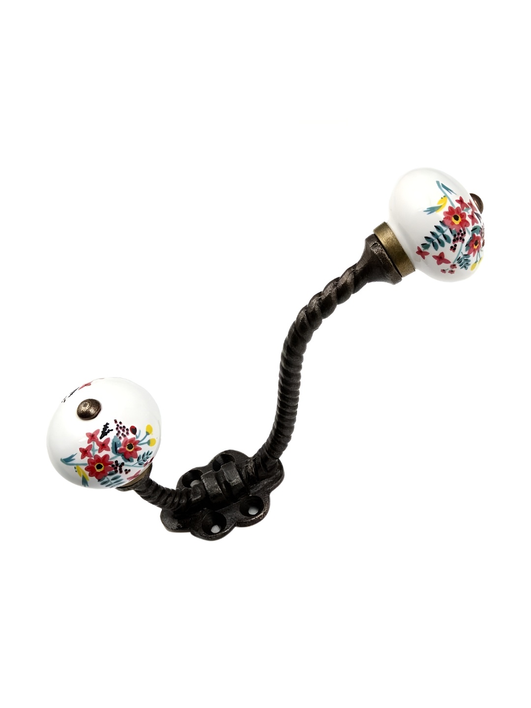 

Indianshelf White & Black 4 Pieces Printed Wall Hooks