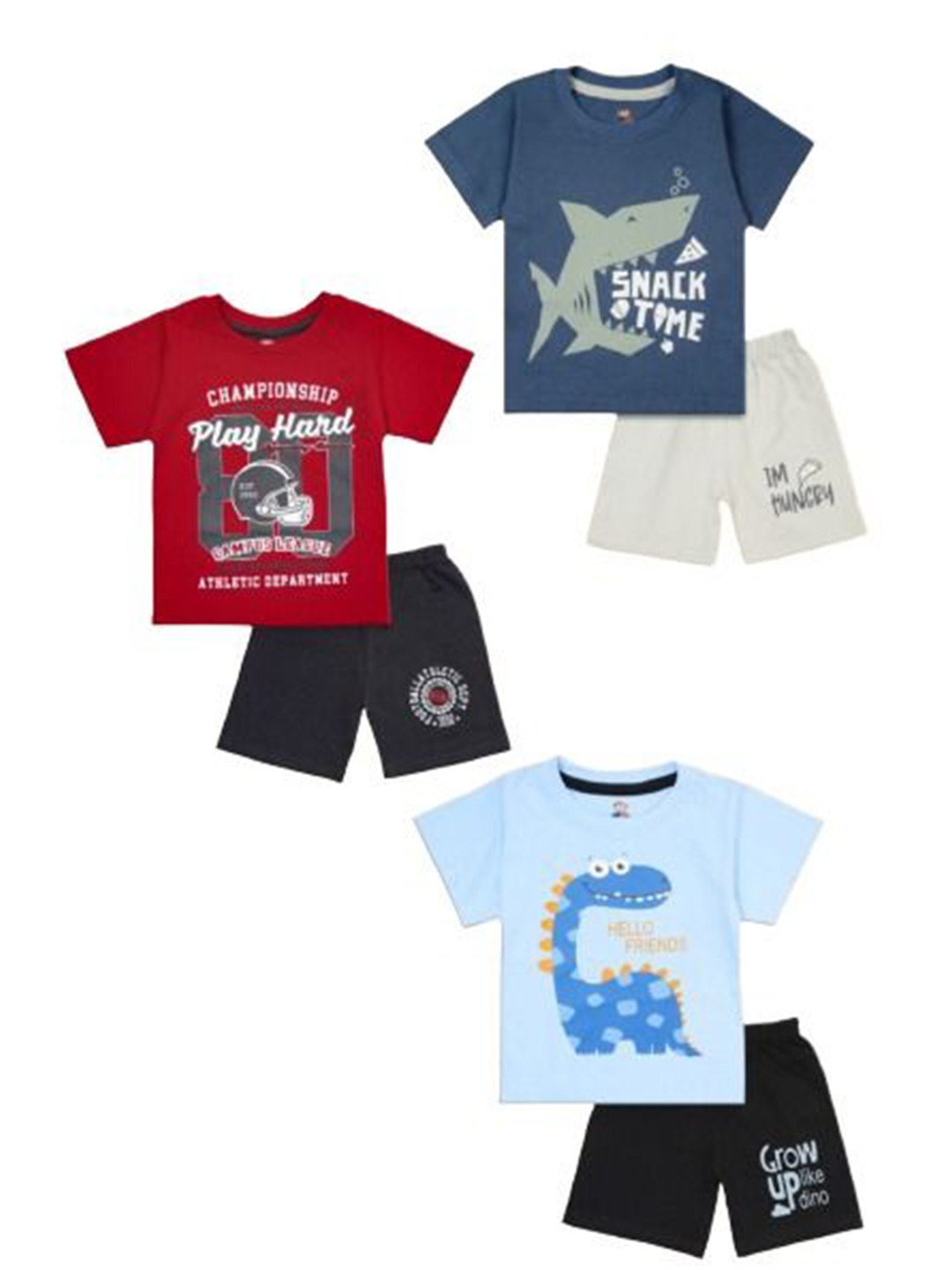 

BAESD Boys Printed T-shirt with Shorts, Red