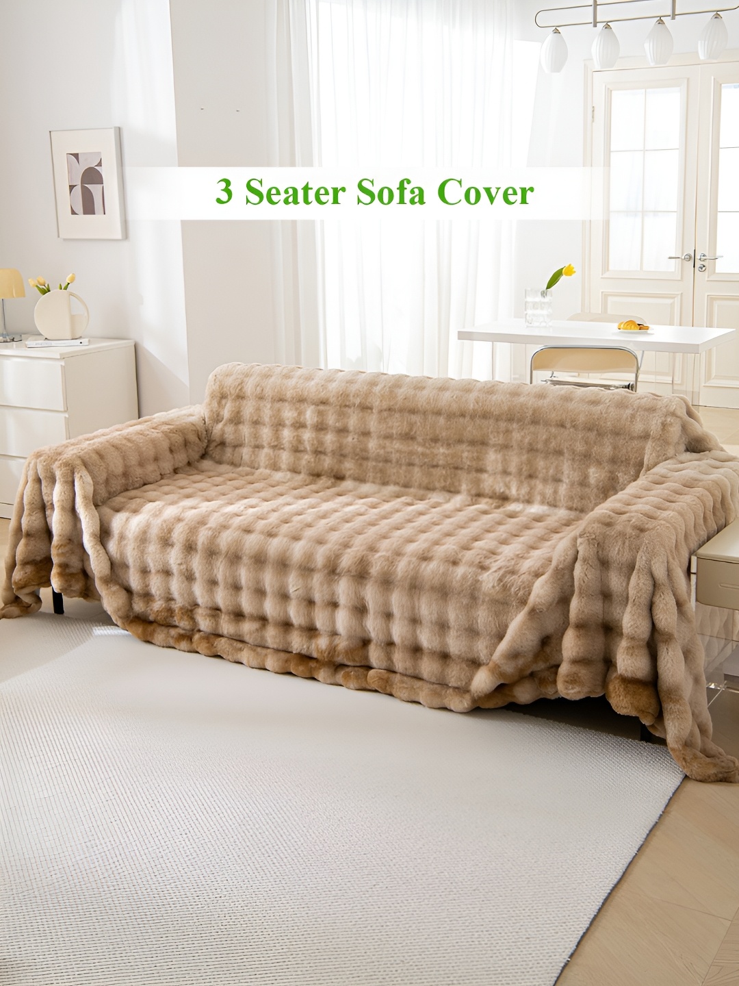 

HOKIPO Brown Self-Design Woollen 3 Seater Sofa Throw