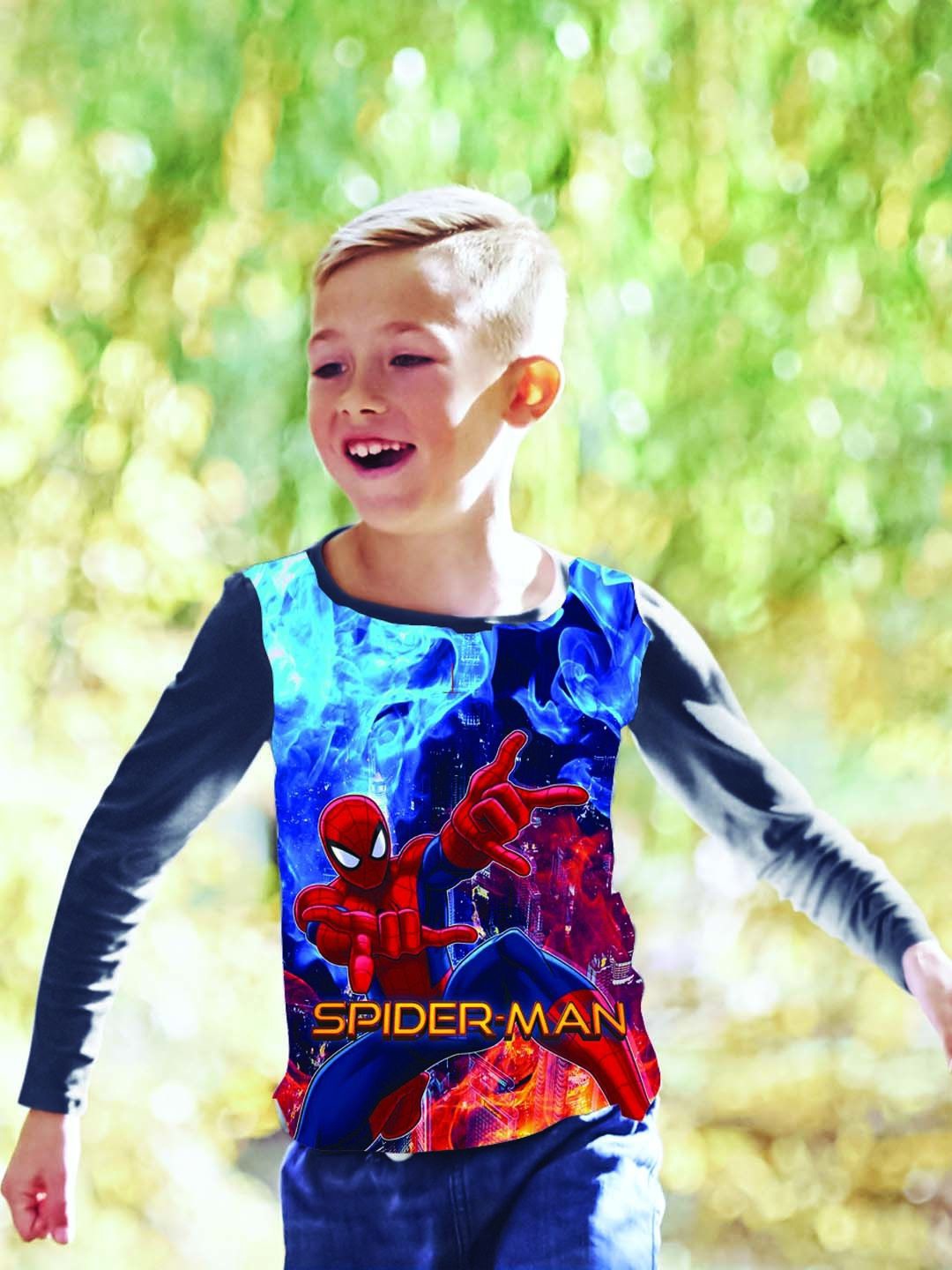 

KINSEY Boys Marvel Spider-Man Printed T-shirt With Pyjamas, Navy blue