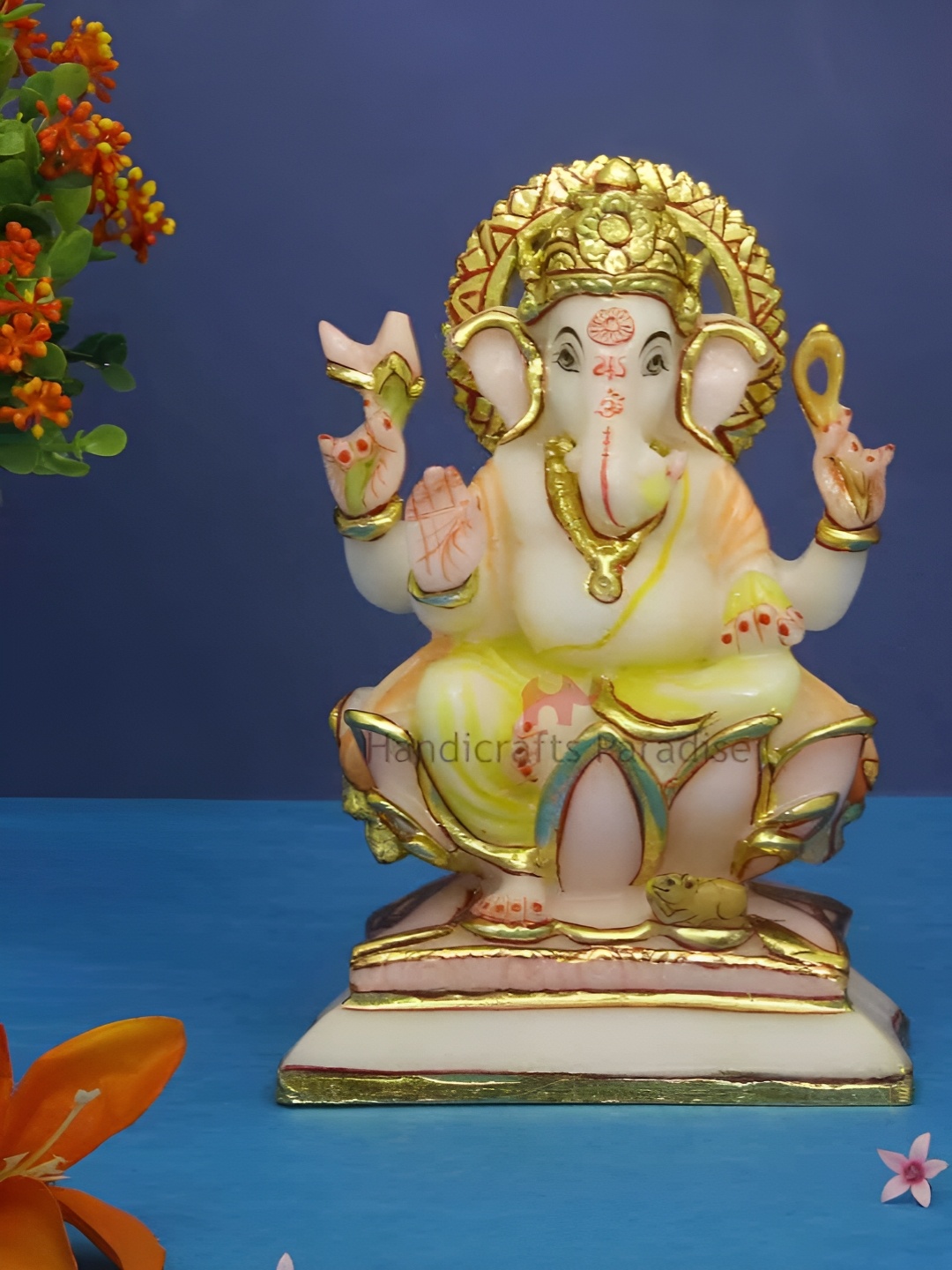 

HANDICRAFTS PARADISE White & Gold Toned Religious Idol Showpiece
