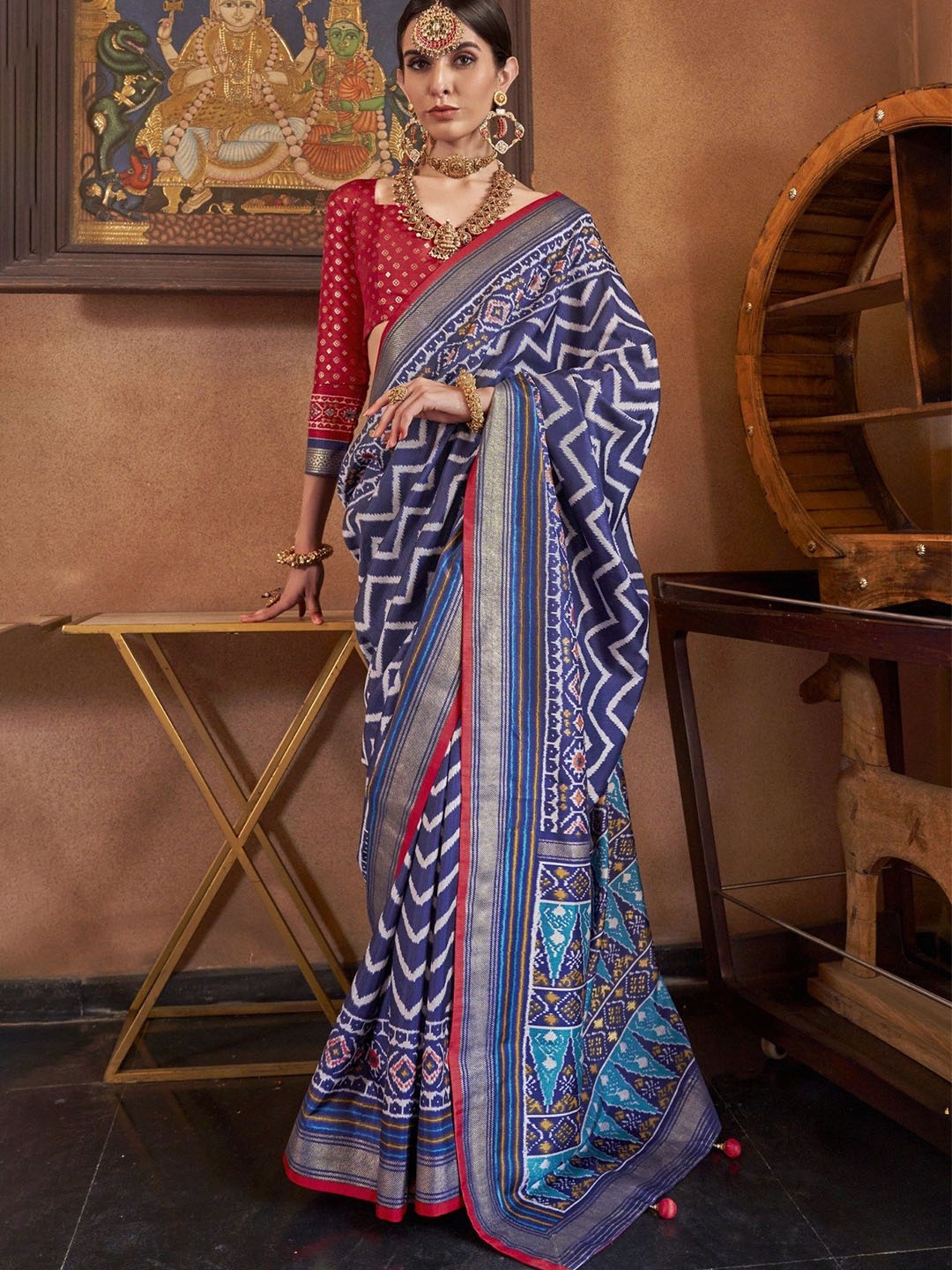 

MySilkLove Zari Patola Saree, Blue