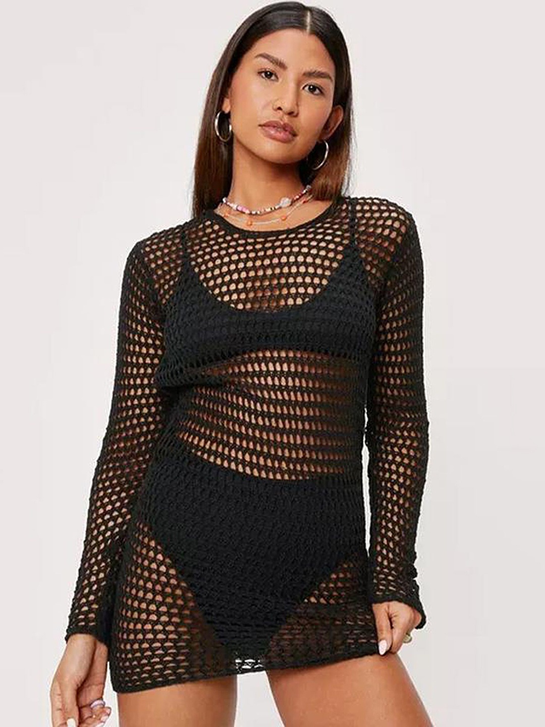 

LULU & SKY Swim Cover-Up Top, Black