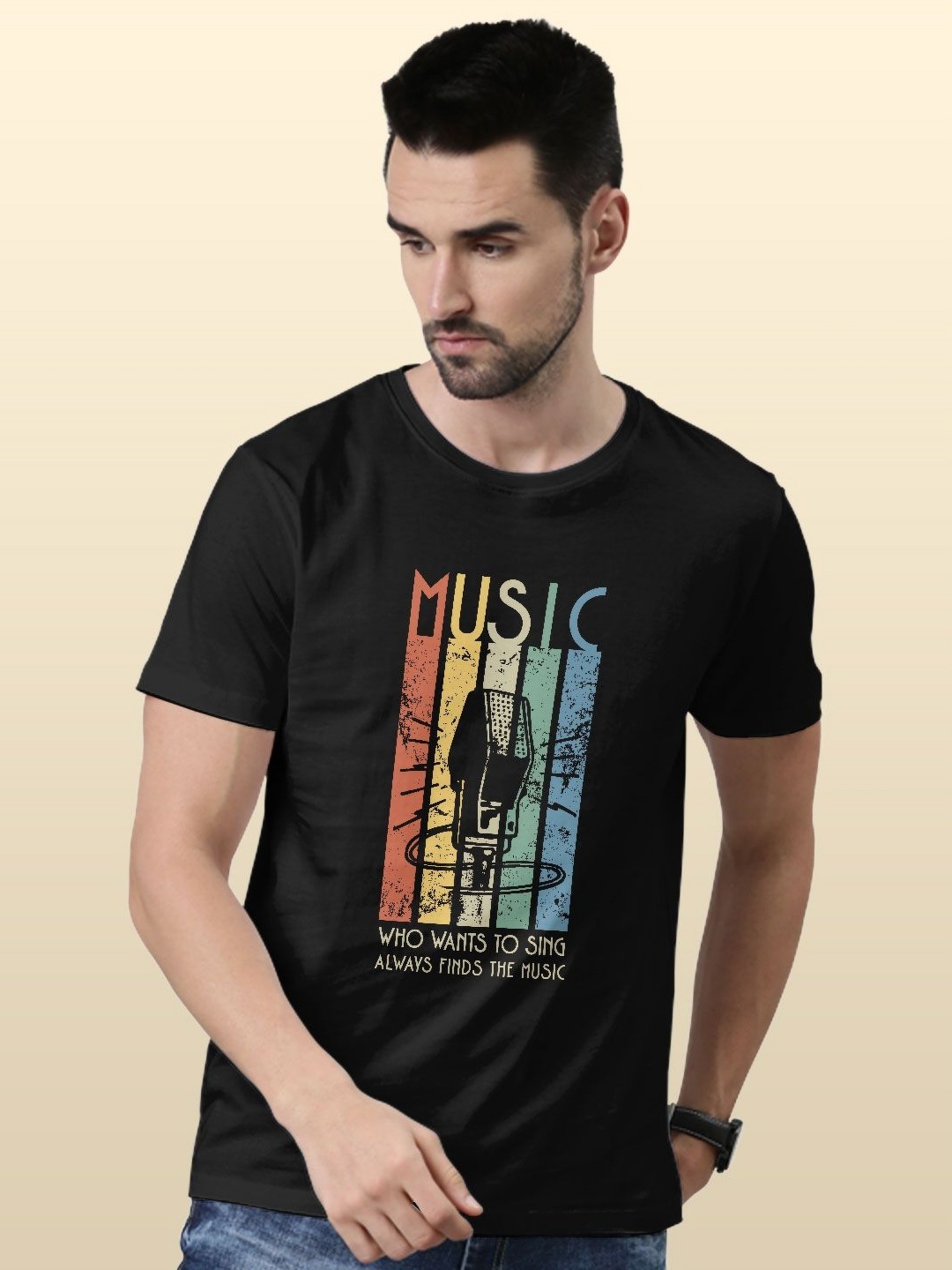

macmerise Men Printed T-shirt, Black