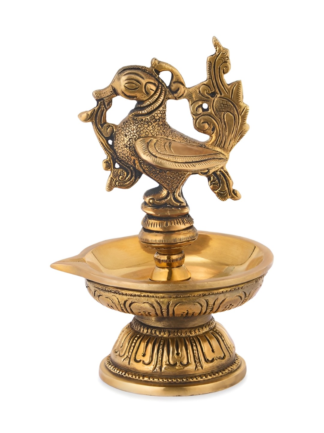 

Fabindia Gold Toned Brass Antiqued Mehnoor Oil Lamp