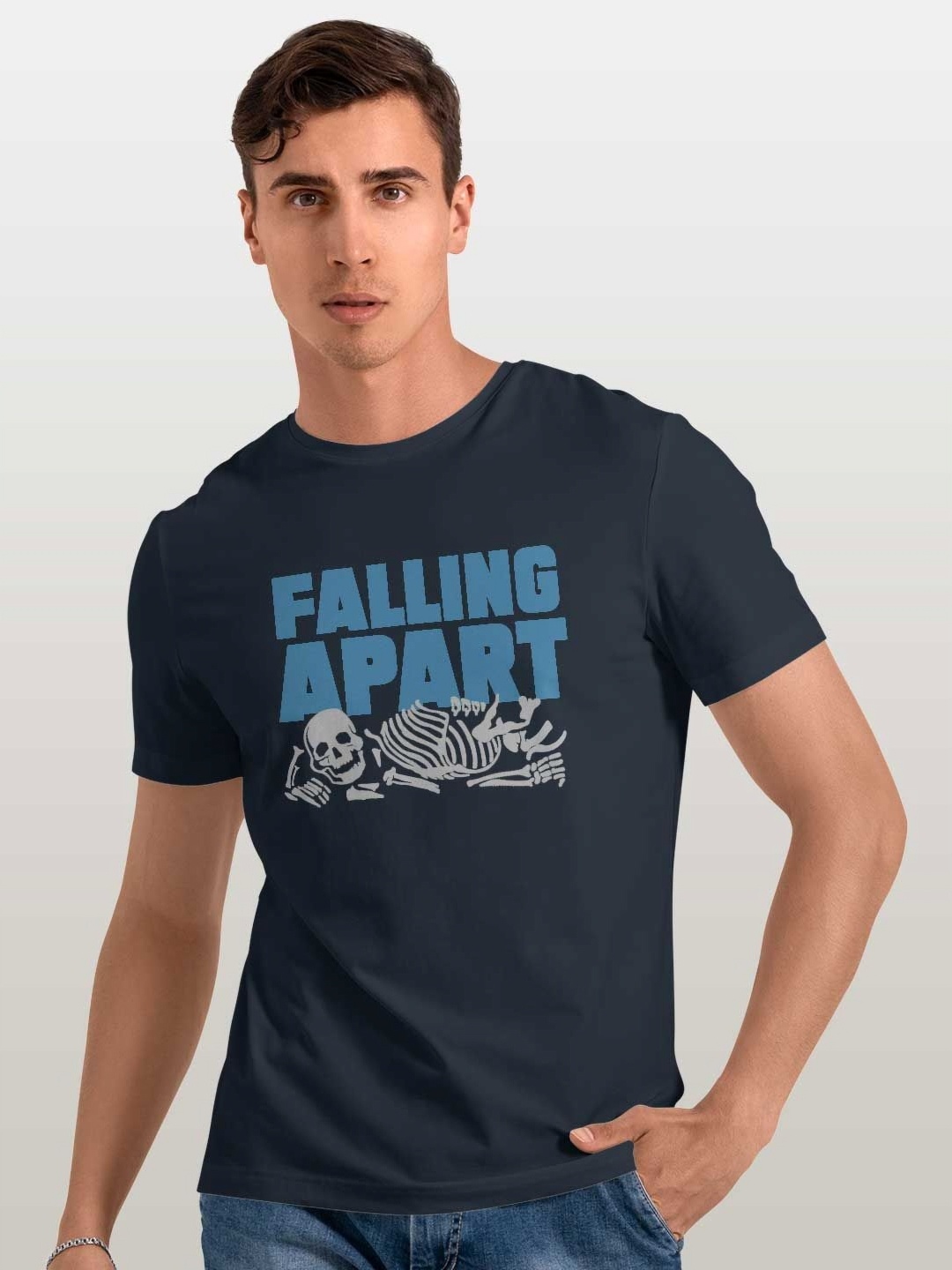 

macmerise Men Typography Printed T-shirt, Blue
