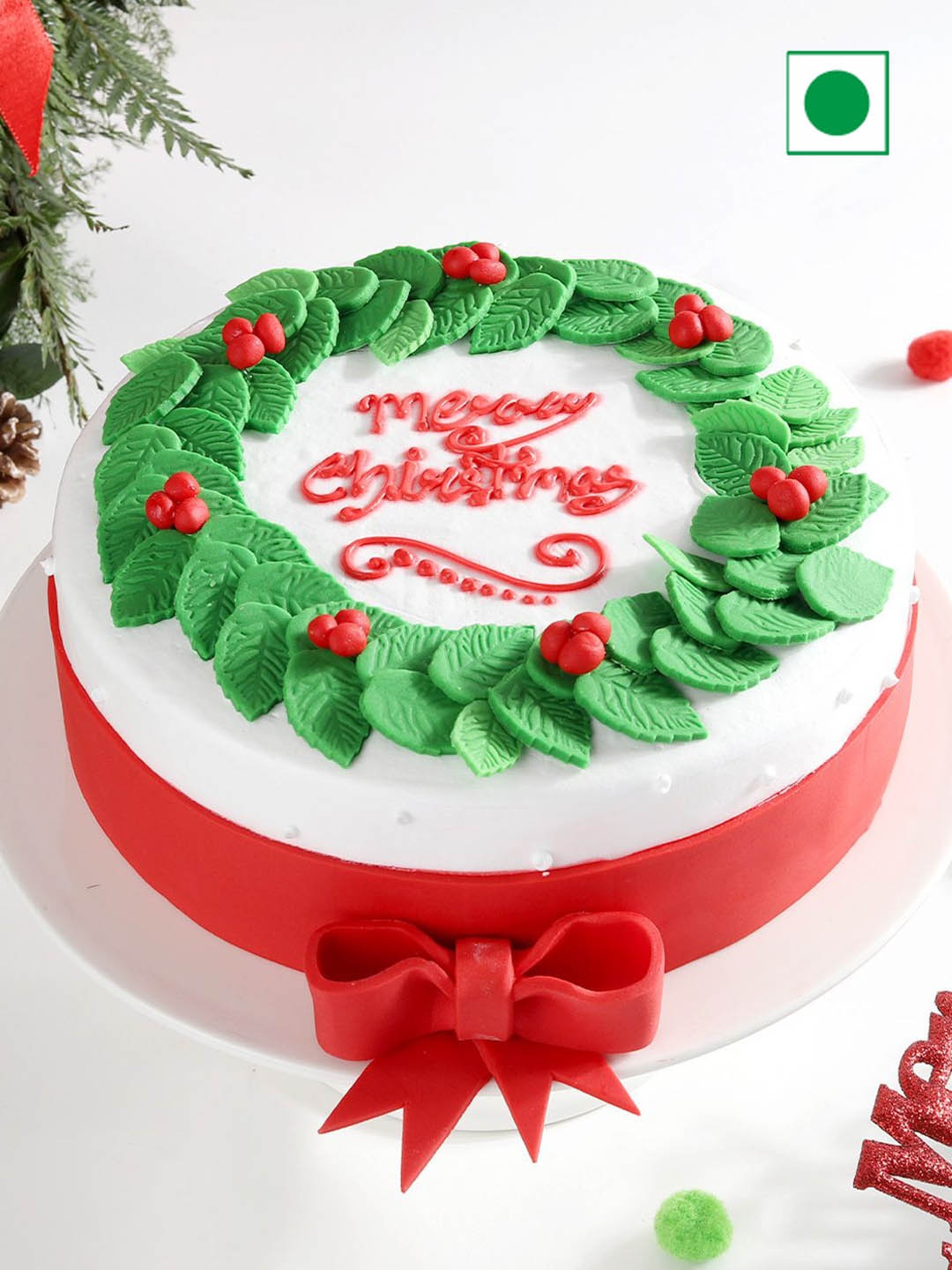 

IGP Chocolate Flavour Eggless Round Cake- 1Kg, Red
