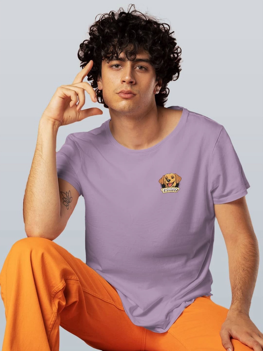 

macmerise Men Printed T-shirt, Lavender