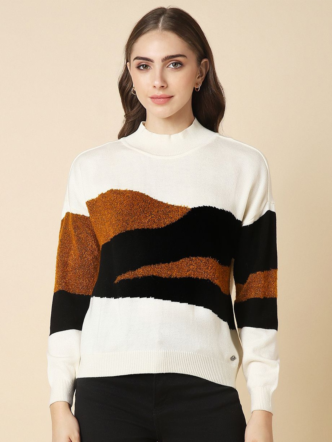 

Allen Solly Woman Women Colourblocked Pullover, White