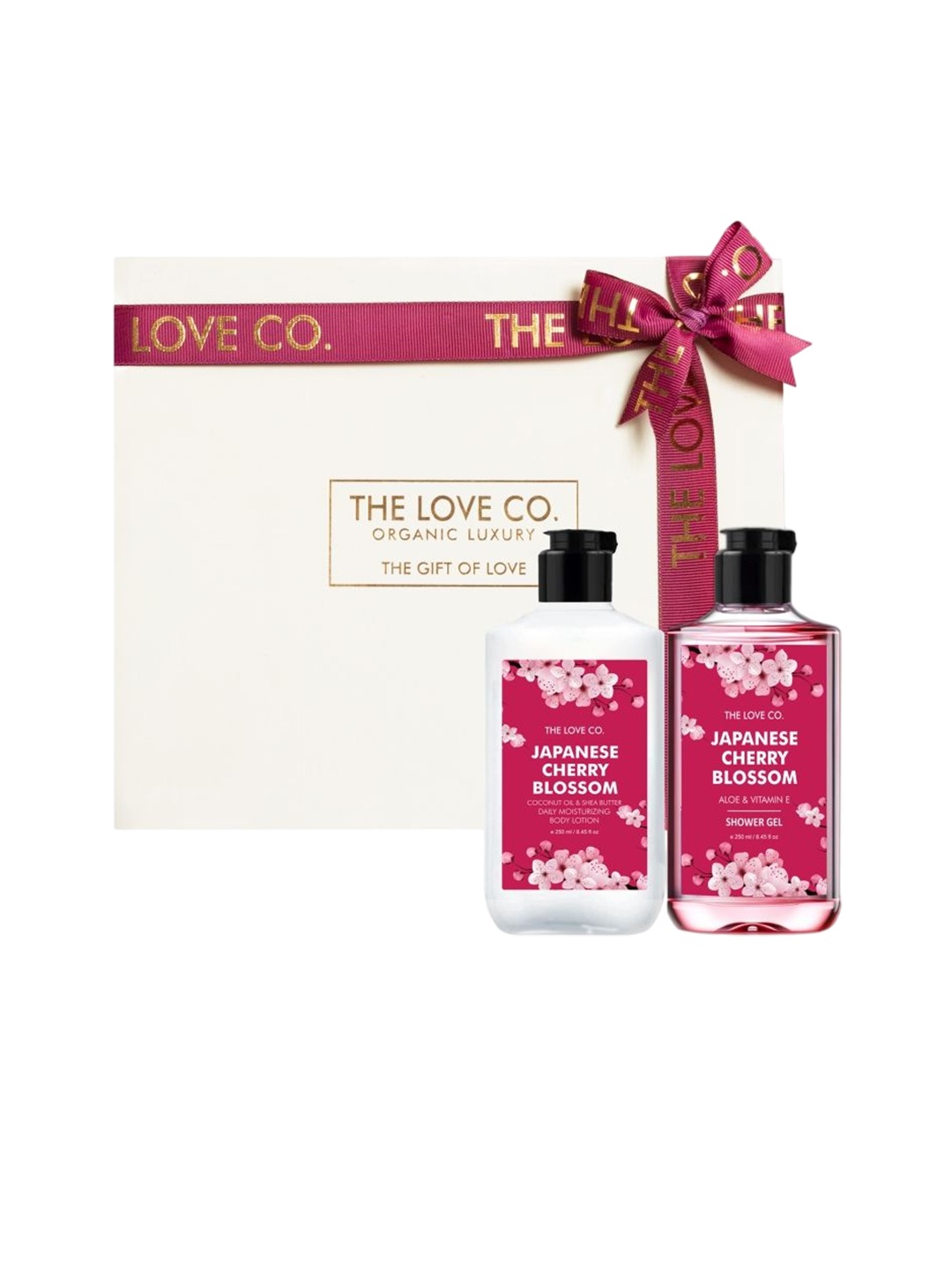 

The Love Co Japanese Cherry Blossom Body Wash & Body Lotion Gift Set, White