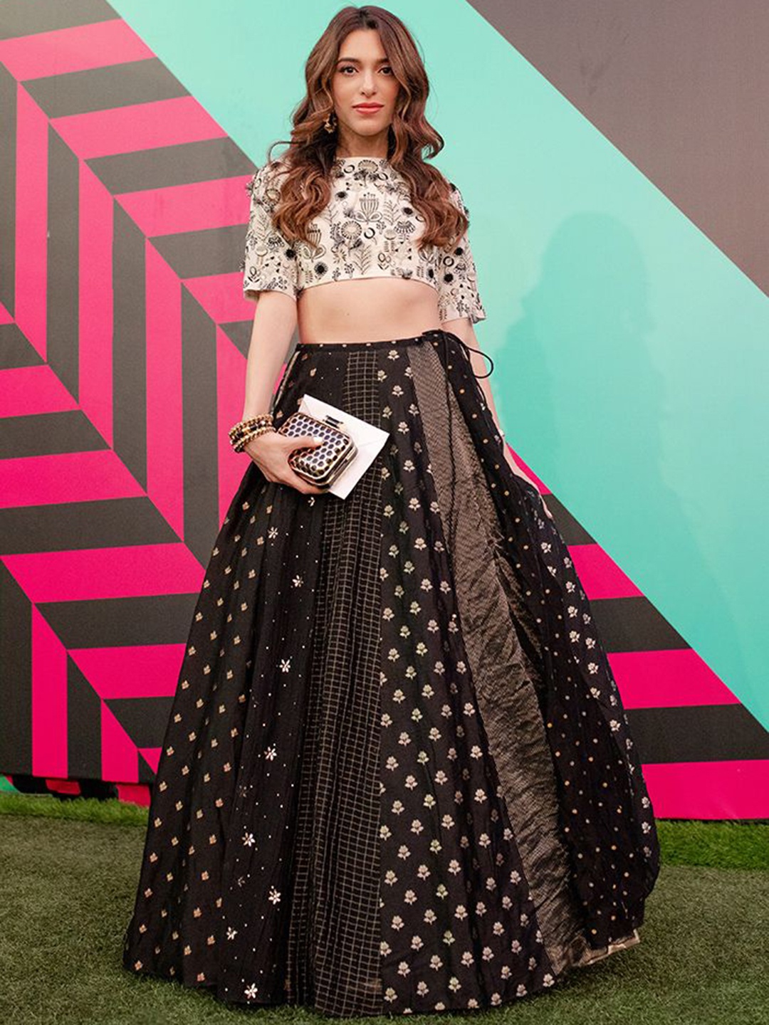 

Payal Singhal Printed Ready to Wear Lehenga Set, White