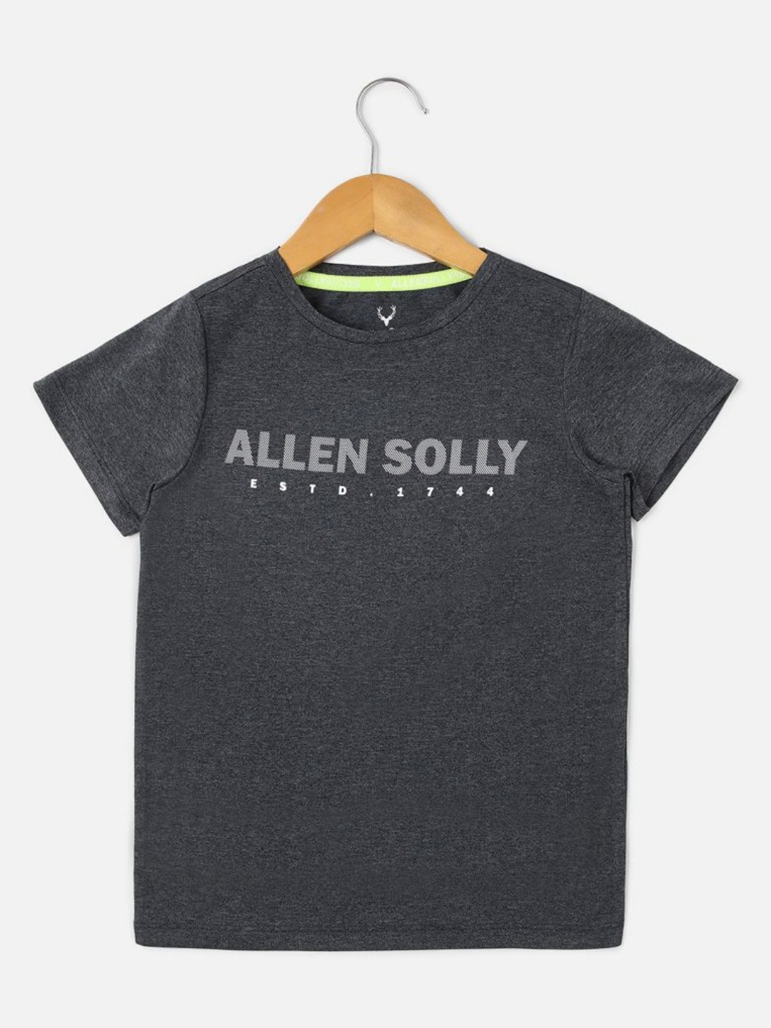 

Allen Solly Junior Boys Typography Printed Round Neck Cotton T-shirt, Grey