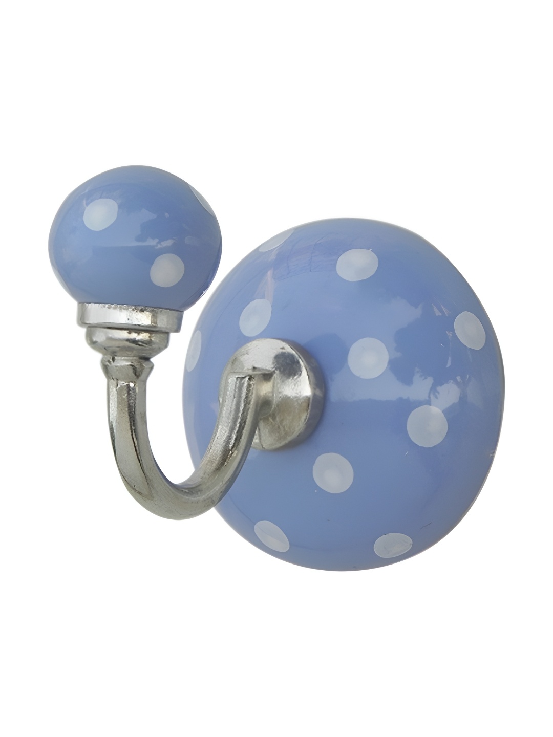 

Indianshelf Blue & White 4 Pieces Printed Metal Hooks