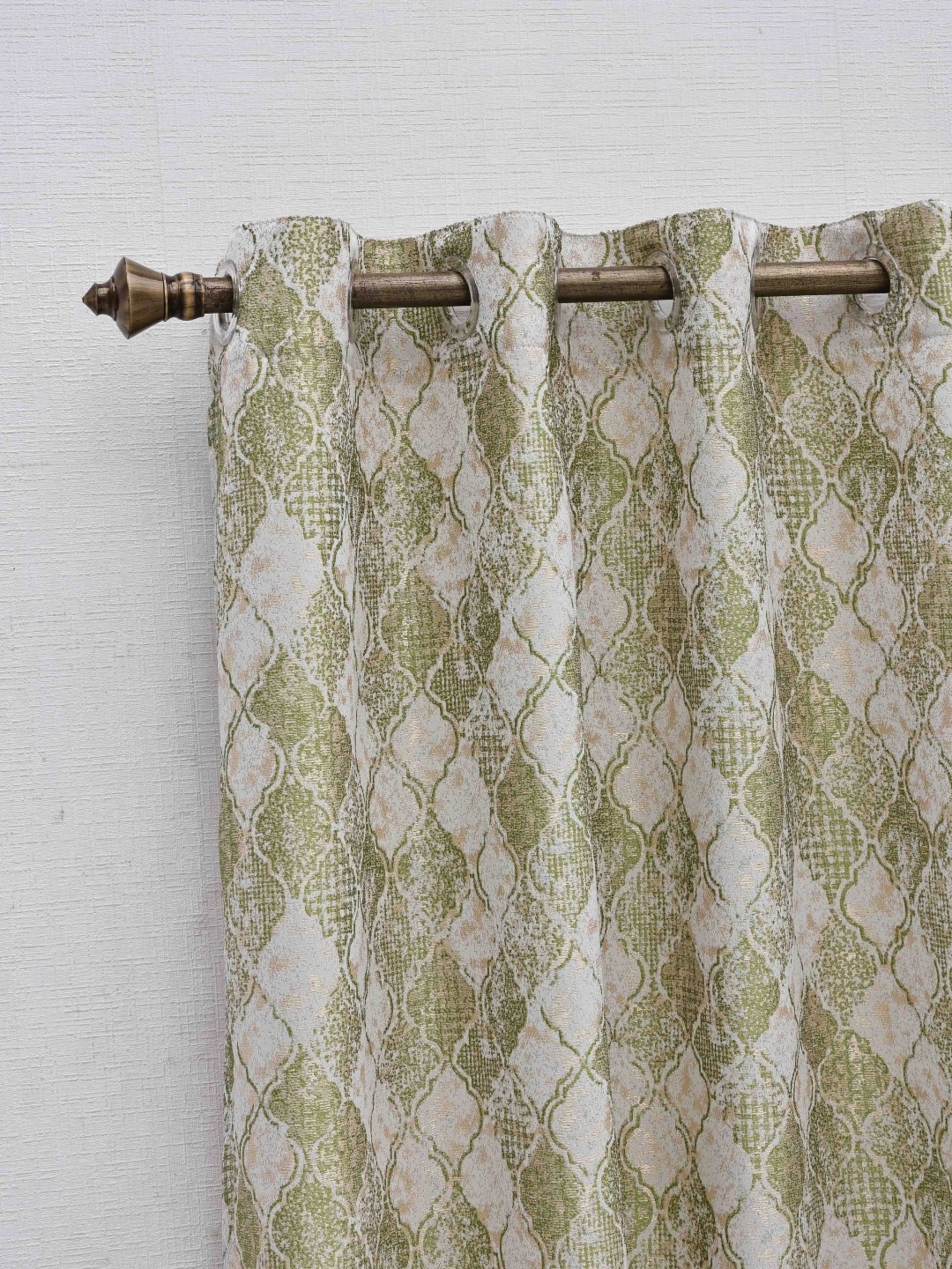

Ariana Green & White Geometric Room Darkening Jacquard Window Curtain