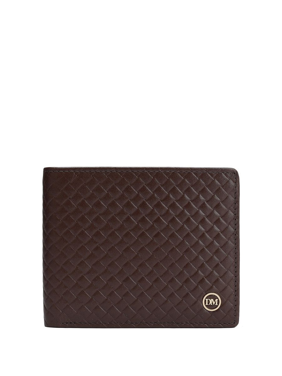 

Da Milano Men Textured Leather Two Fold Wallet, Brown