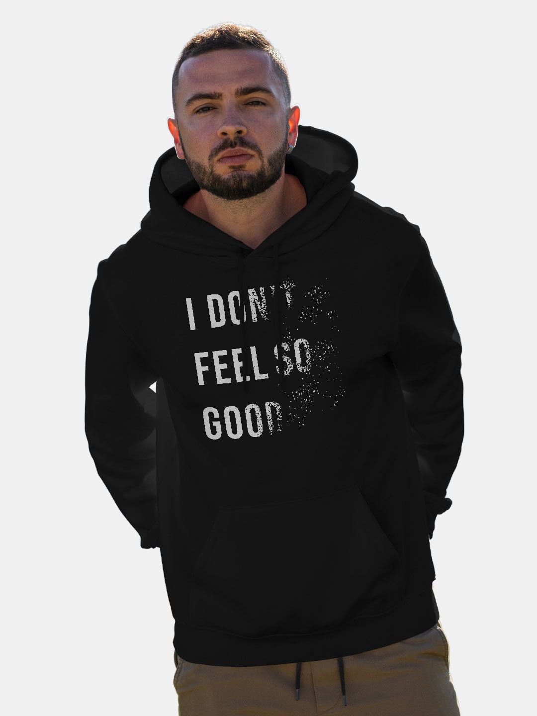 

macmerise Men Printed Hooded Sweatshirt, Black