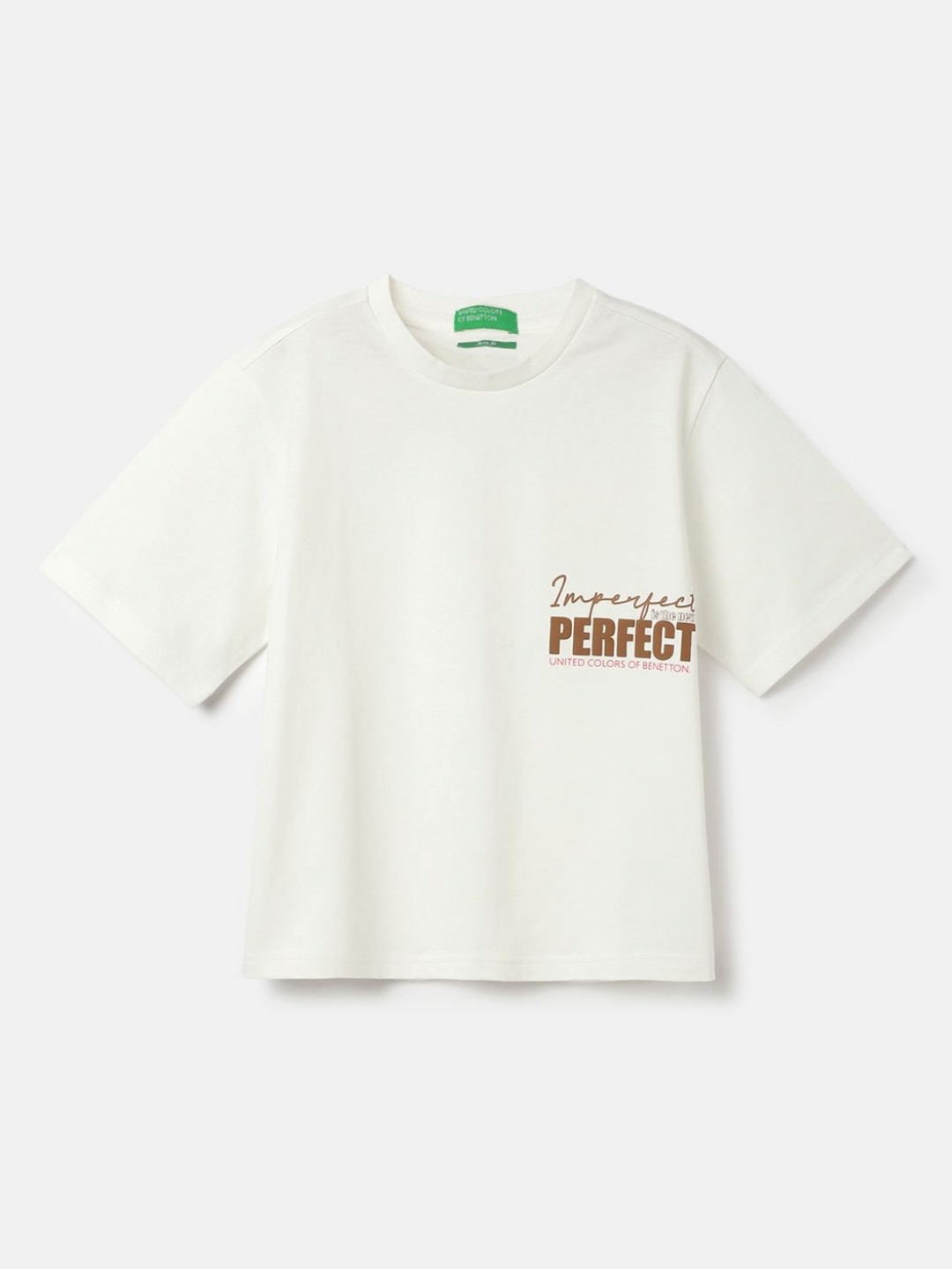 

United Colors of Benetton Boys Typography Pure Cotton Boxy T-shirt, White