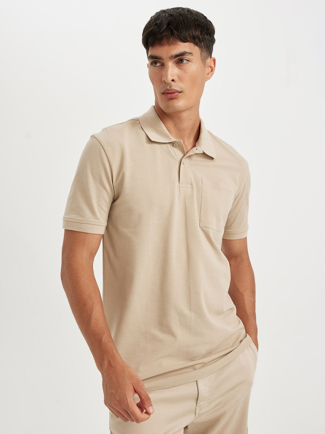 

DeFacto Men Polo Collar Pockets T-shirt, Na