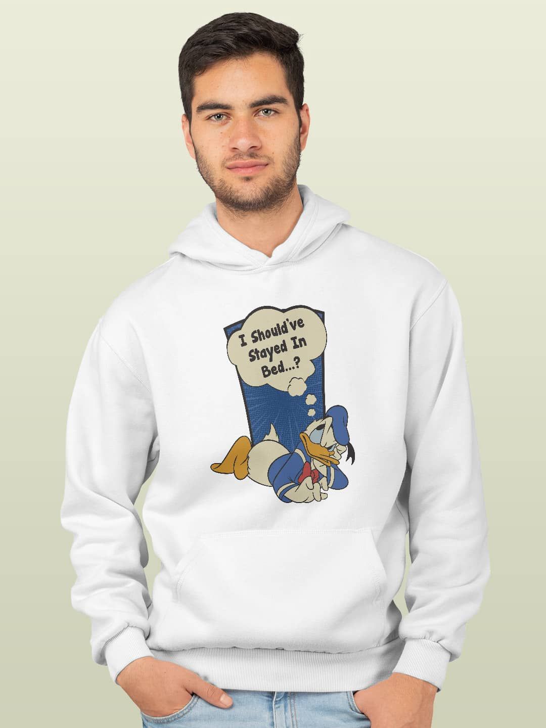 

macmerise Men Printed Hooded Sweatshirt, White