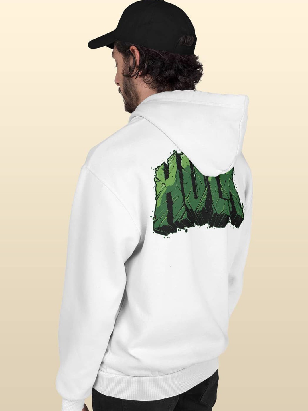 

macmerise Men Printed Hooded Sweatshirt, White