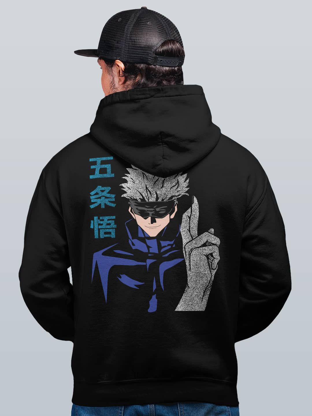 

macmerise Men Printed Hooded Sweatshirt, Black