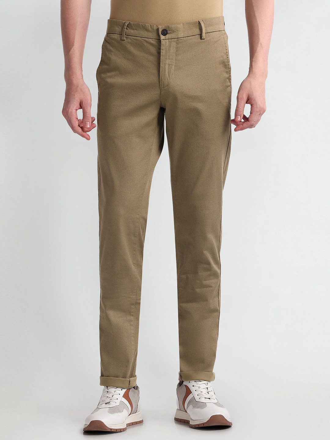 

Arrow Sport Men Mid-Rise Slim Fit Chinos Trousers, Brown