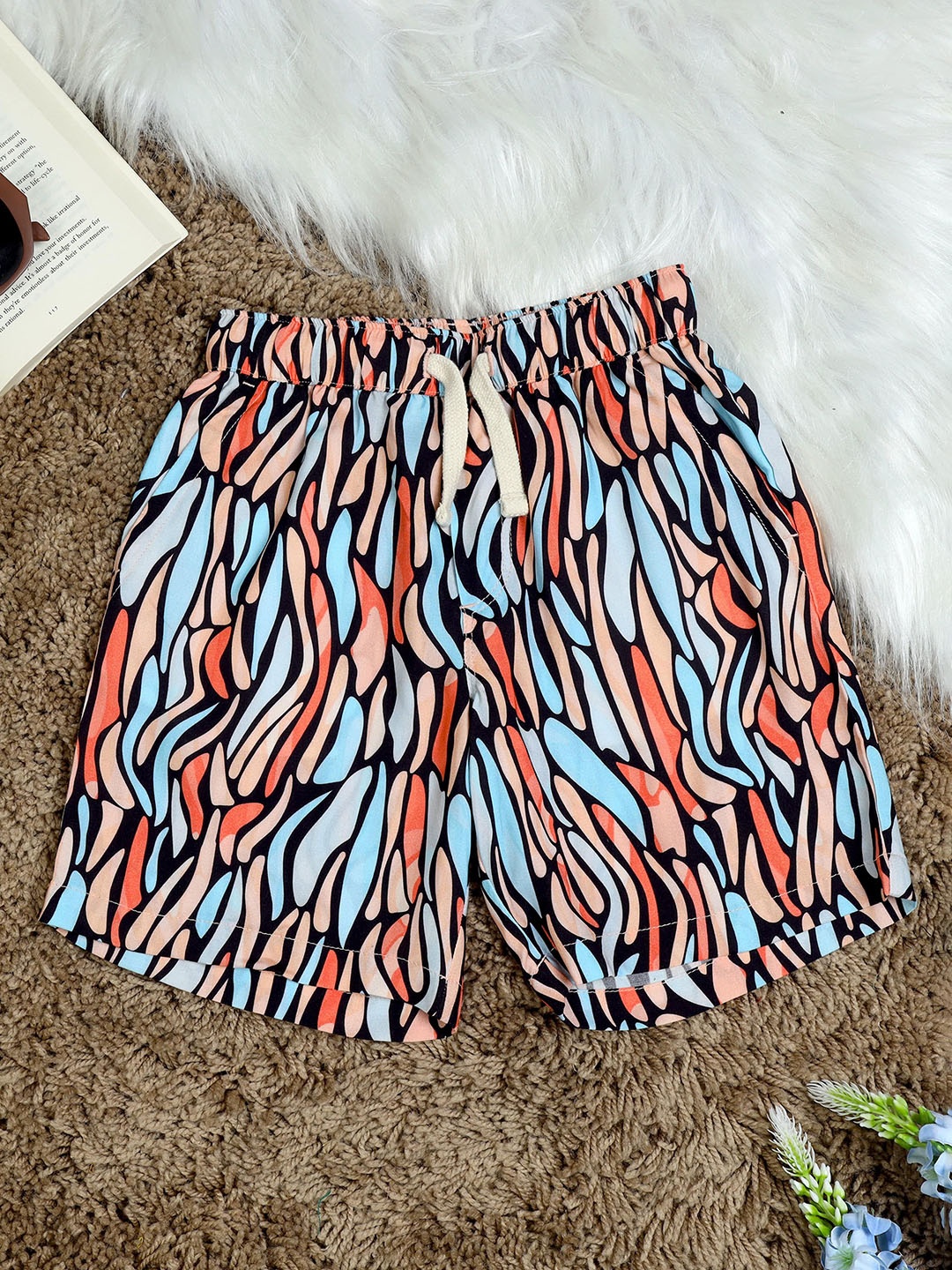 

The Lion and The Fish Boys Printed Shorts, Peach