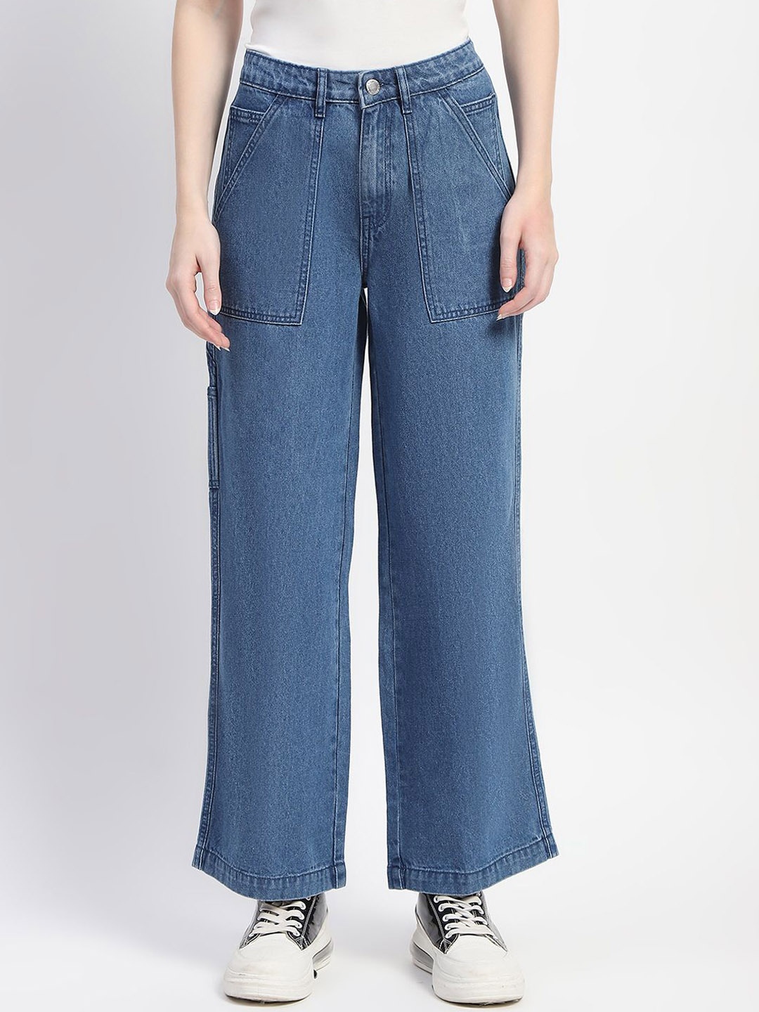 

Madame Women Mid-Rise Flared Jeans, Blue