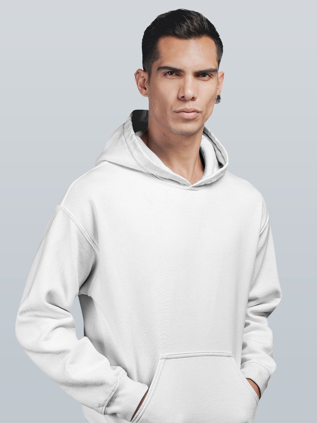 

macmerise Men Hooded Sweatshirt, White