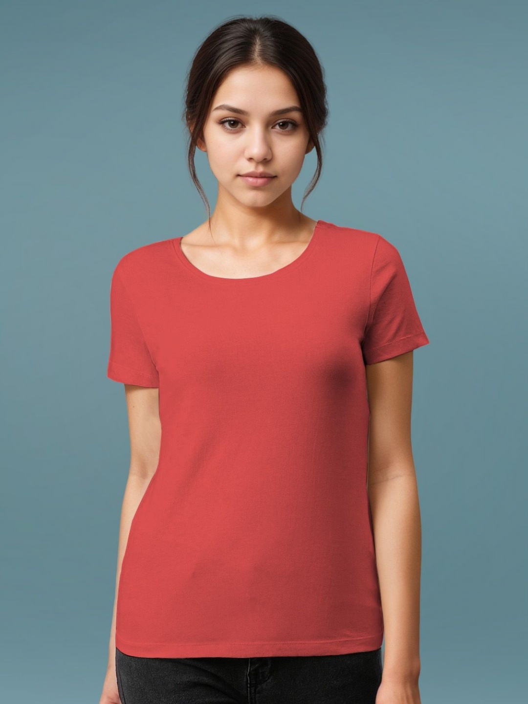 

DressBerry Women Solid Round Neck T-shirt, Red