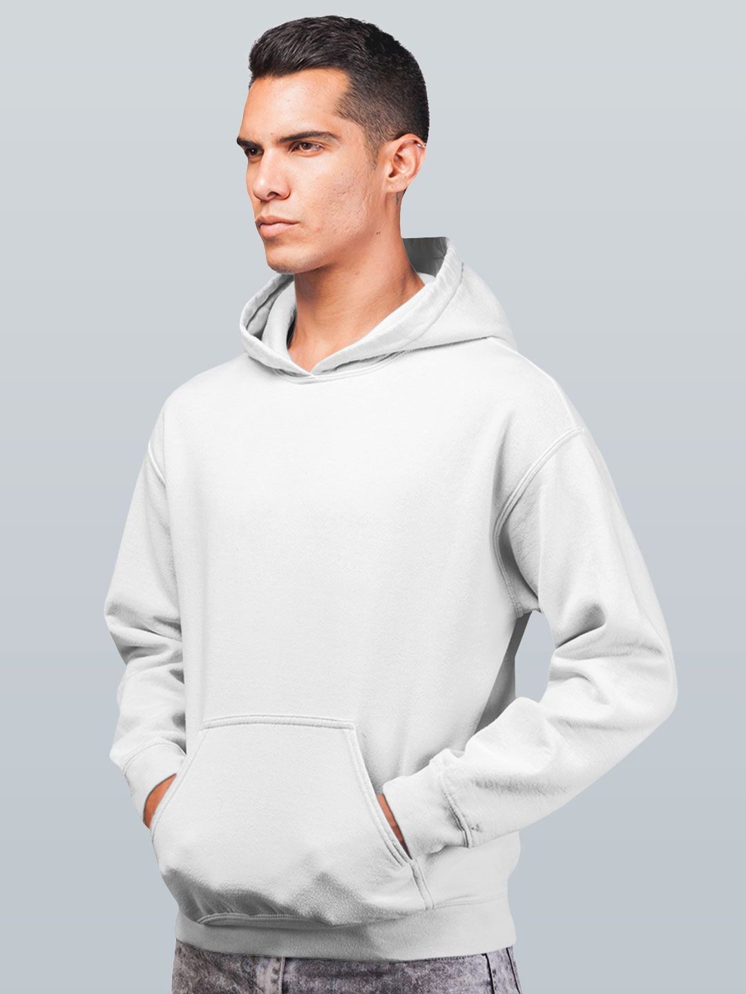 

macmerise Men Hooded Sweatshirt, White