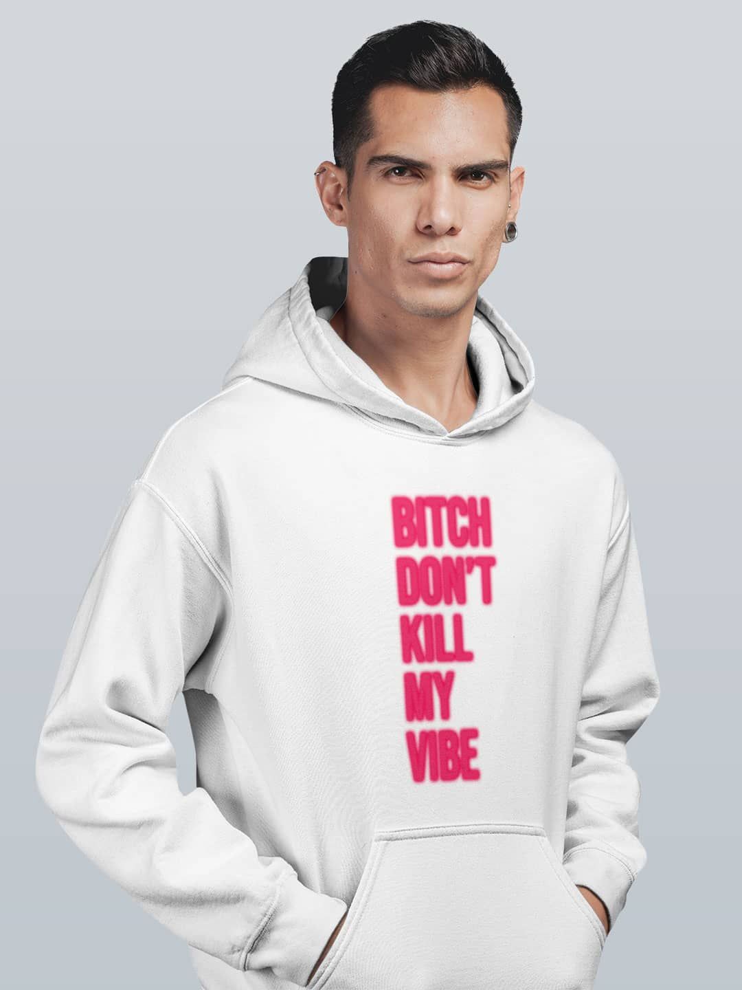 

macmerise Men Printed Hooded Sweatshirt, White