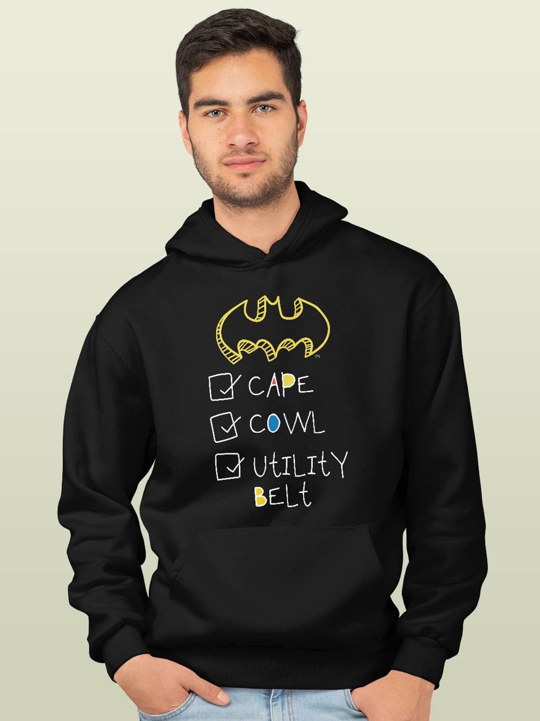 

macmerise Men Printed Hooded Sweatshirt, Black