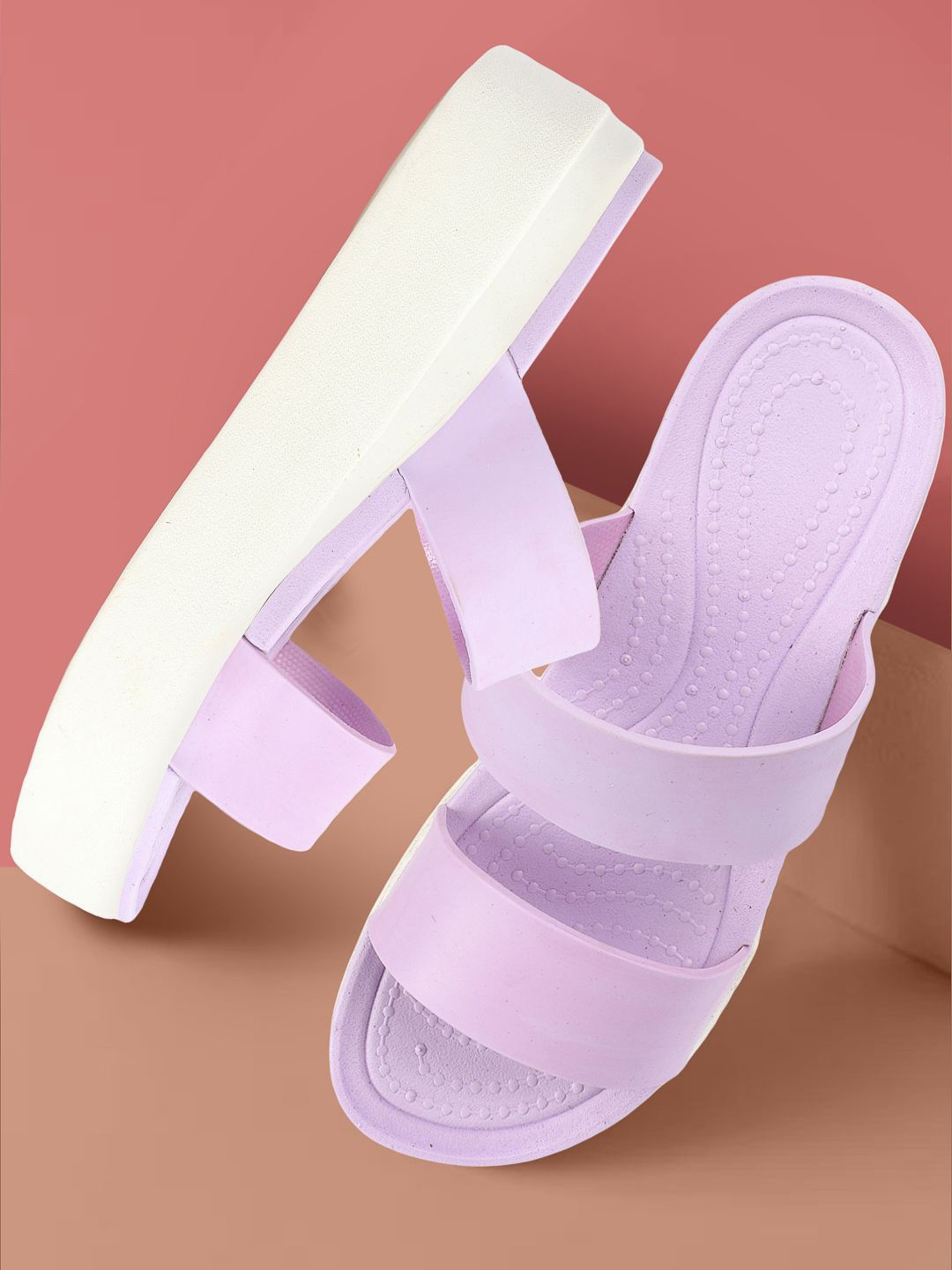 

JUMPLITE Colourblocked Wedge Heel Sandals, Purple