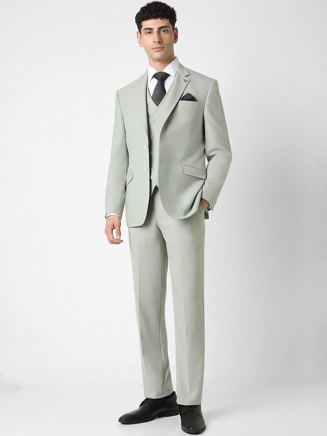 

Van Heusen Slim Fit Formal Three Piece Suits, Green