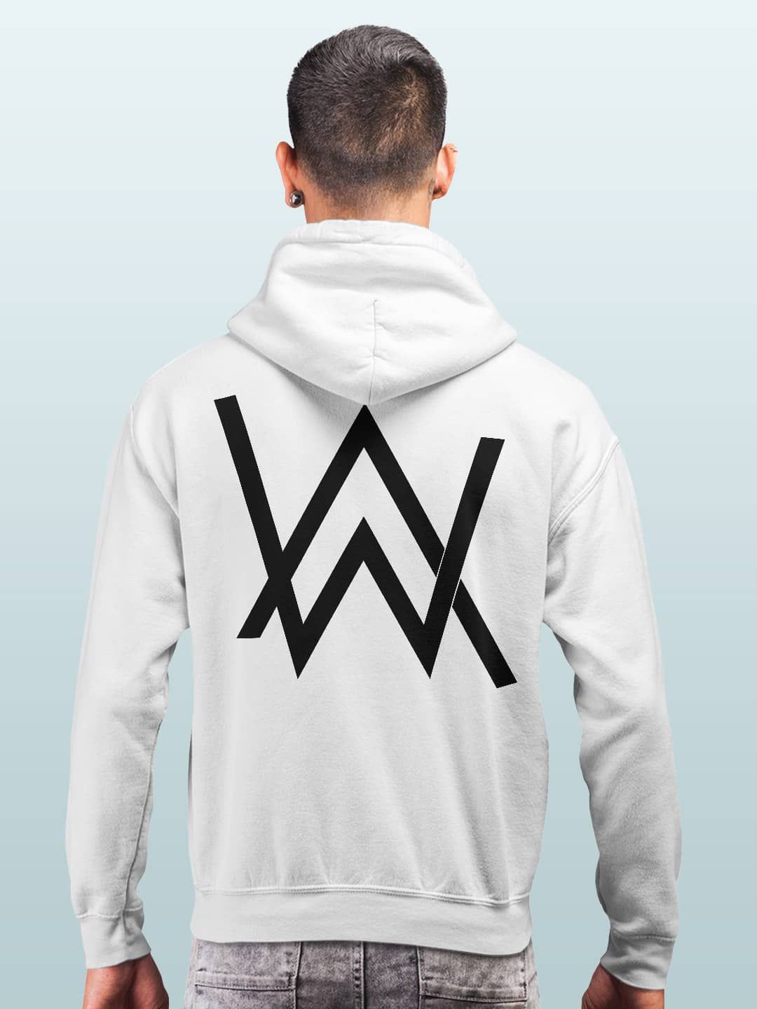 

macmerise Men Printed Hooded Sweatshirt, White