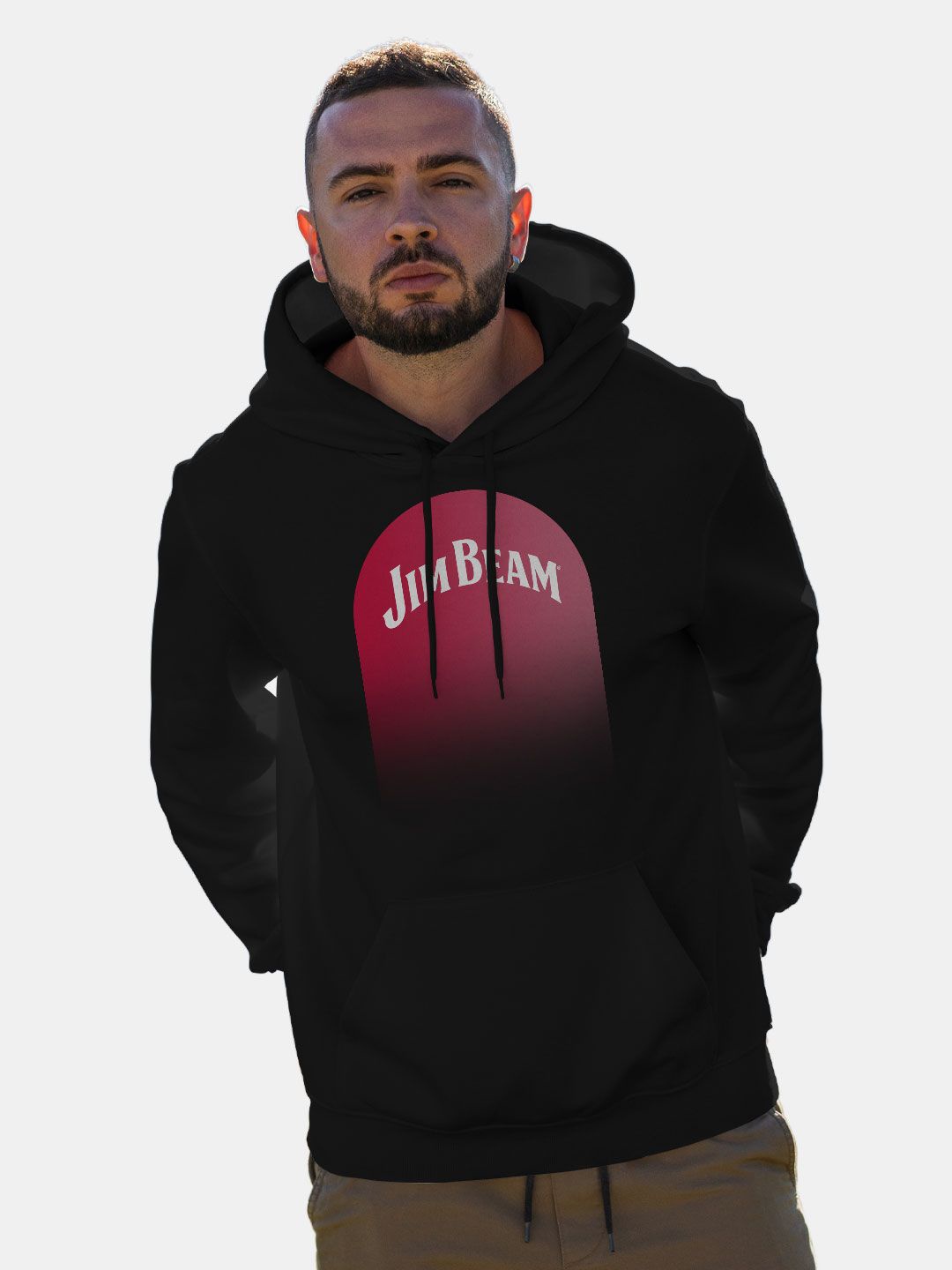 

macmerise Men Printed Hooded Sweatshirt, Black