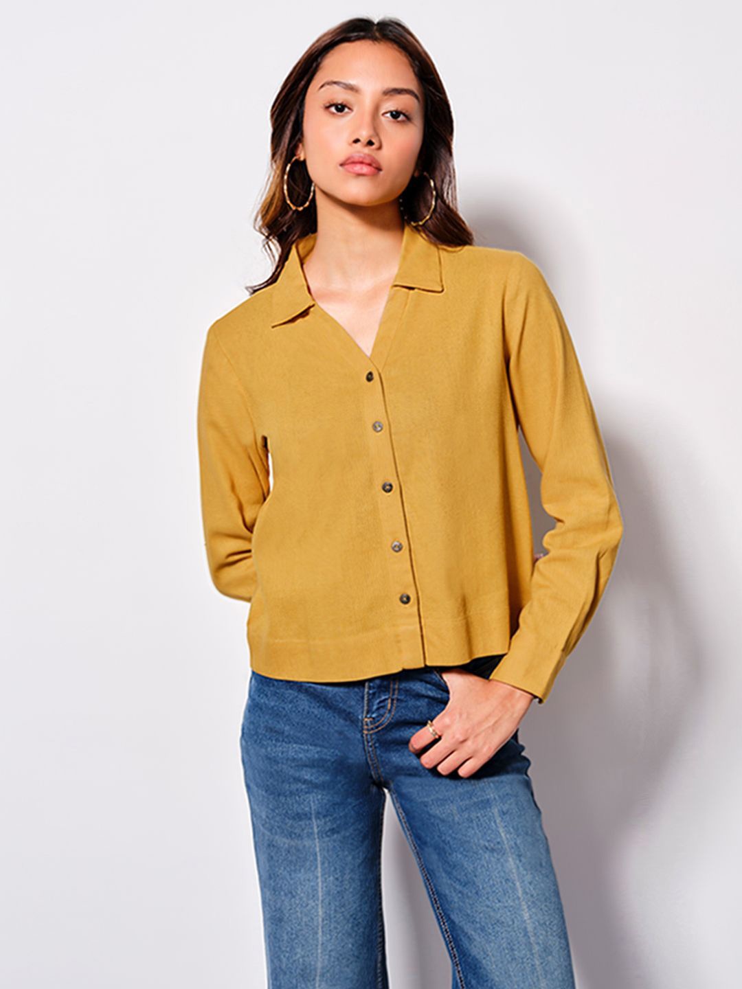 

AND Shirt Style Top, Yellow